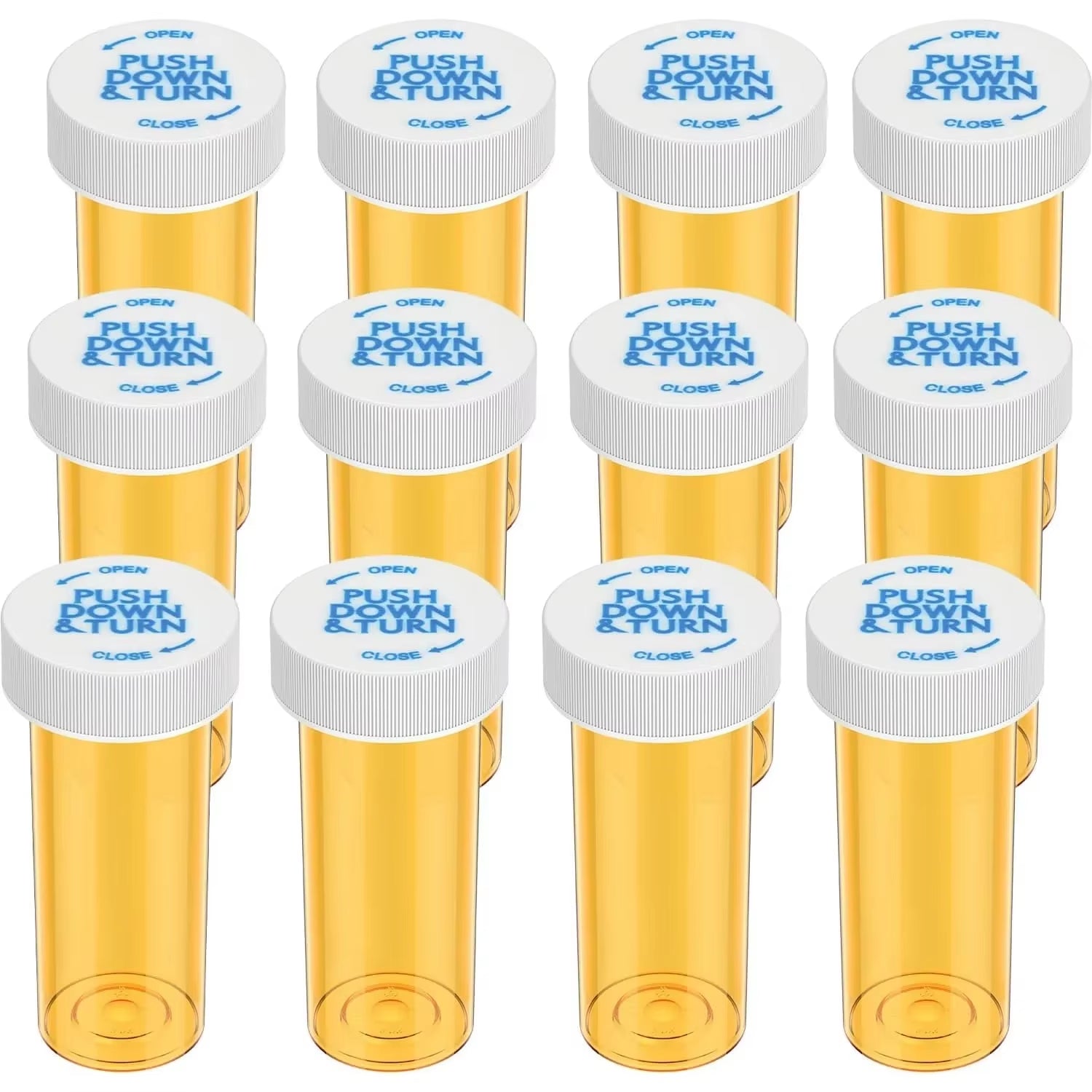 12/20 Pack Plastic Medicine Pill Bottles with Child Resistant Caps Travel Pill Vials - 6/8 Dram